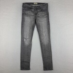 Big Star Jeans Womens 28x29 Gray Wash Alex Skinny‎ Distress Denim